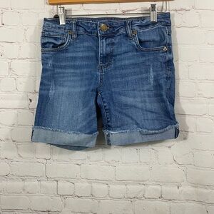 Kut from the Kloth Medium Blue Rolled Cuff Denim Shorts